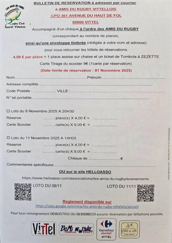 Traditionnel Loto du Rugby